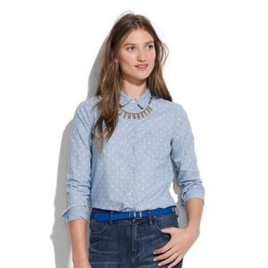 < Madewell > dotted chambray boyshirt